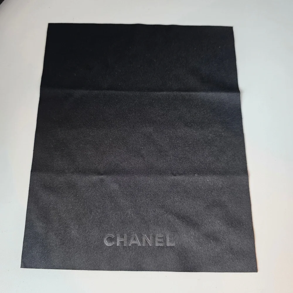 Chanel Black Quilted Fabric Eyewear Case with Box and Cleaning Cloth CC Logo